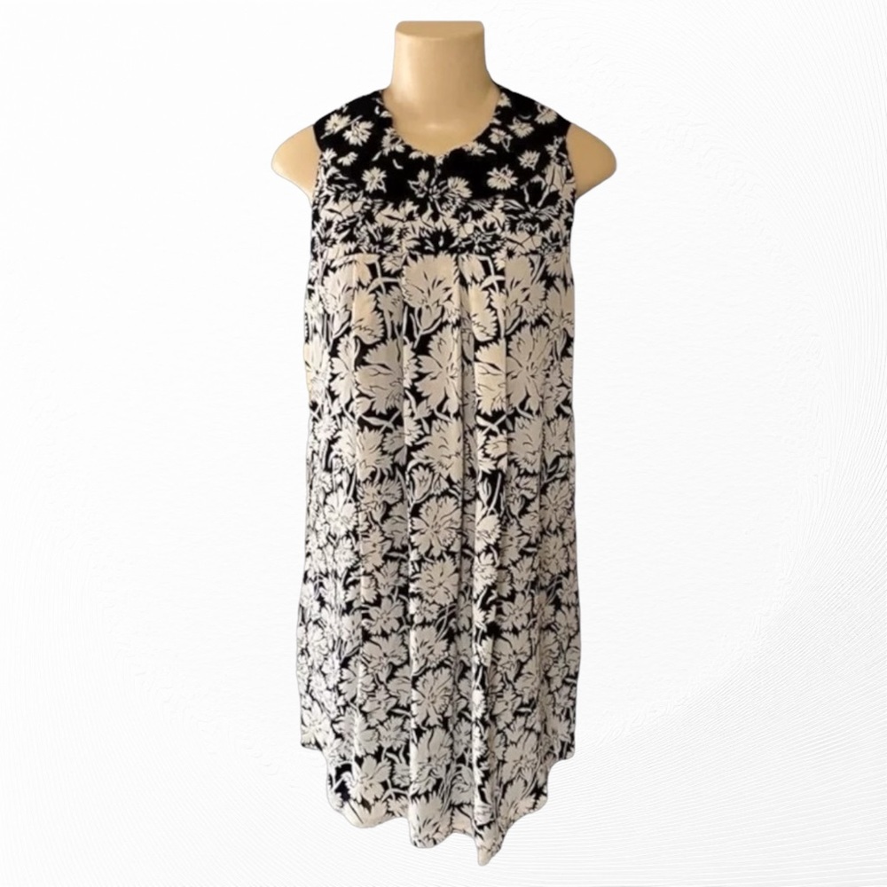 Tibi Black Ivory 100% Silk Vintage Floral Dress Blair Waldorf Gossip Girl Size 6